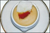 Crème de pochas à l'effeuillé de bacalao